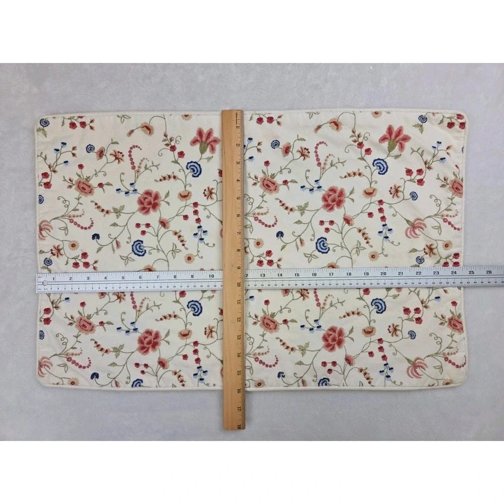Pottery Barn Embroidered Floral Pillow Sham‎ Cover White Zip 16x26 100% Cotton